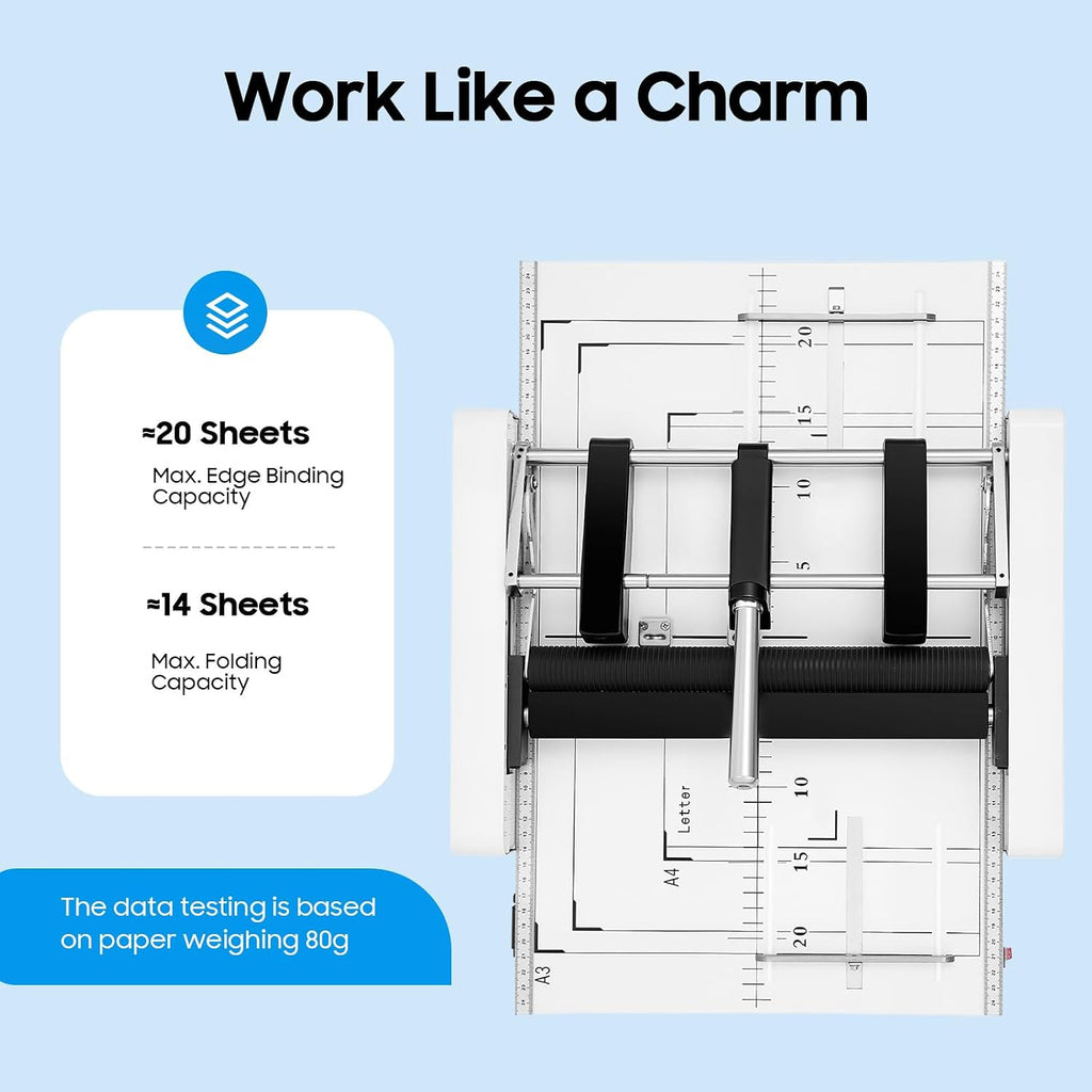 Paper Folding Machine, 11.7" X 16.5" A3 Booklet Making Machine Paper Bookbinding and Folding Booklet Stapling Equipment for Printing Factories and Schools