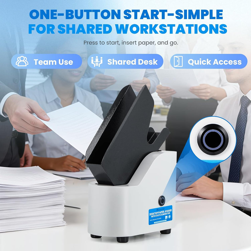 Mxmoonant Desktop Paper Jogger 300-Sheet Capacity, Alignment Paper Finisher