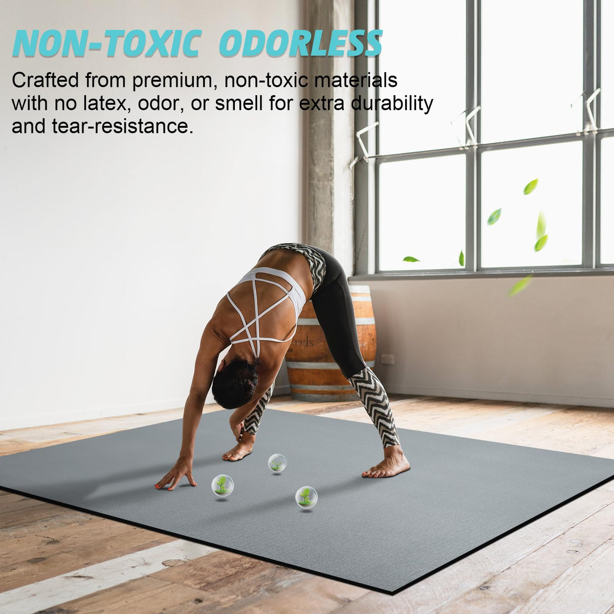 Large Exercise Mat 8'x5'|12'x6'|10'x6'|6'x4'|6'x2' Workout Mat for Home Gym Mats Exercise Heavy Duty Gym Flooring Fitness Mat Large Yoga Mat Cardio Mat for Weightlifting, Jump Rope, MMA, Shoe-Friendly