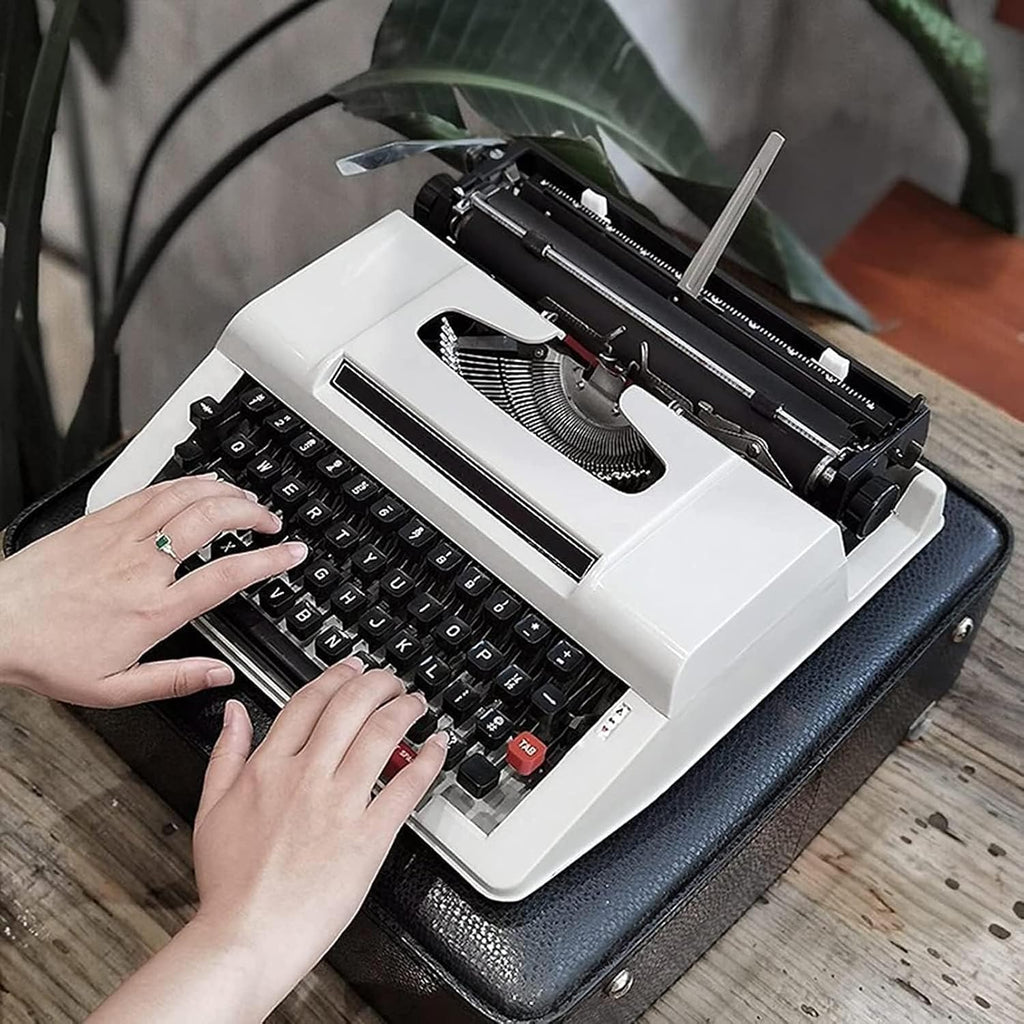 Traditional Nostalgia Portable and Easy to Useretro Manual Typewriter, Classic Old Fashioned Mechanical English Typewriter for Writers, Collect Gifts (A)
