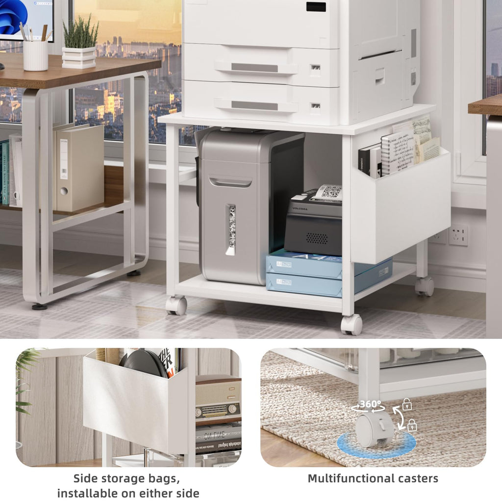 Lerliuo Brown Large Printer Stand with Storage