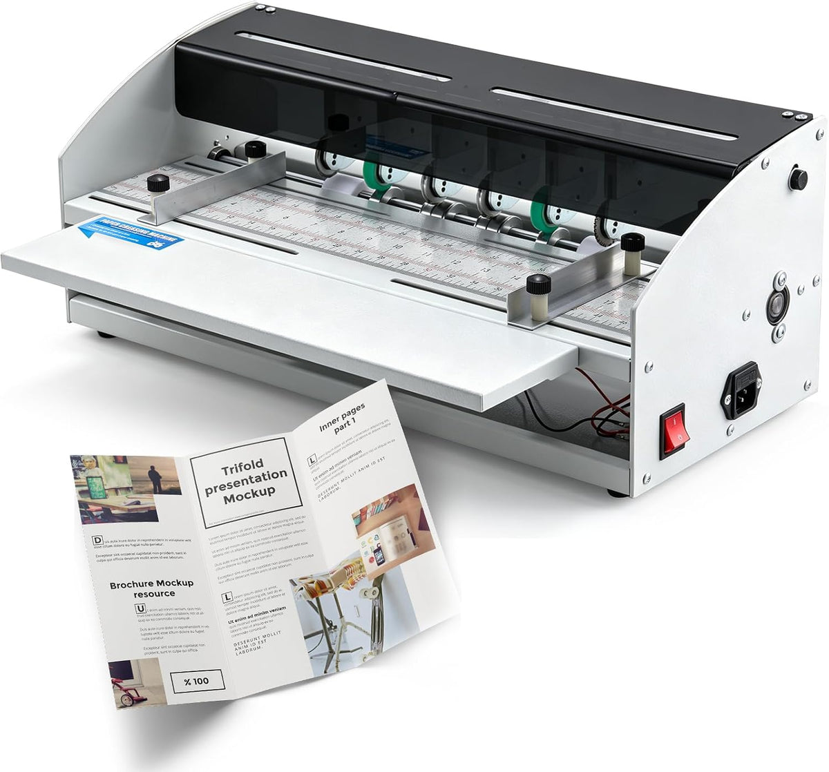 Mxmoonant 3-in-1 Electric Creasing Machine 18.5"(470mm), 25r/min, 4 Blades