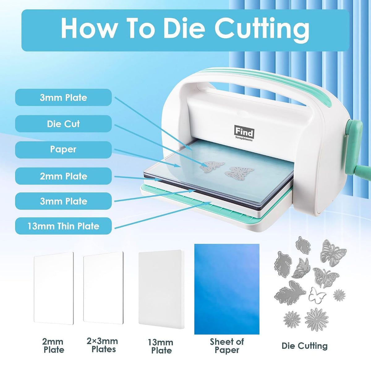 Die Cutting Machine for Card Making, Foldable Embossing Machine for Scrapbookingï¼DIY Paper Craft (Gift Box), 9" Opening