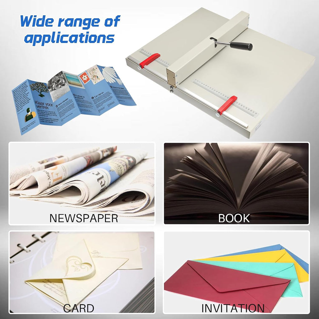 Helivivfy Manual Creasing Machine, 1MM Precision Creasing Auto-Rebound Handle Double-Sided Coating Anti-Rust for Paper Card Invitation Box Craft Office Small Batch Use