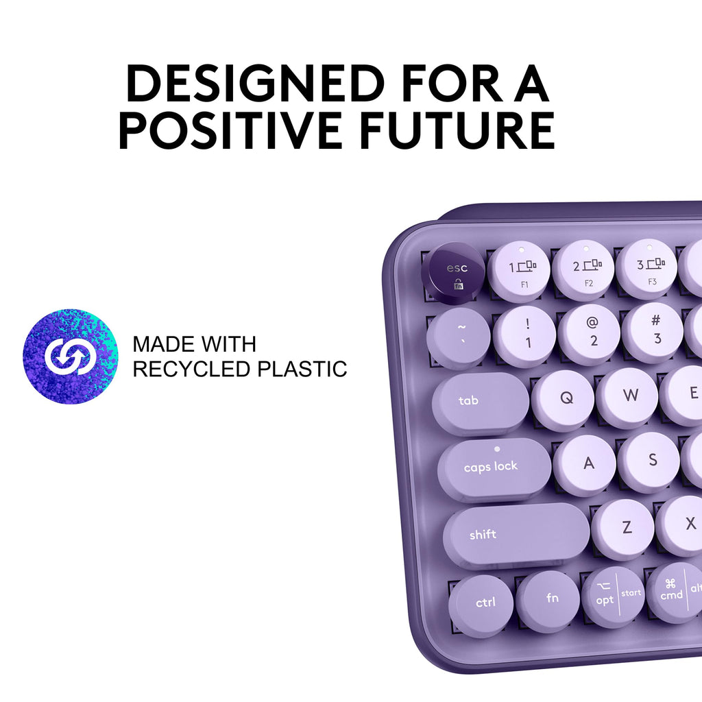 Logitech POP Keys Wireless Mechanical Keyboard with Emoji Keys - Mist