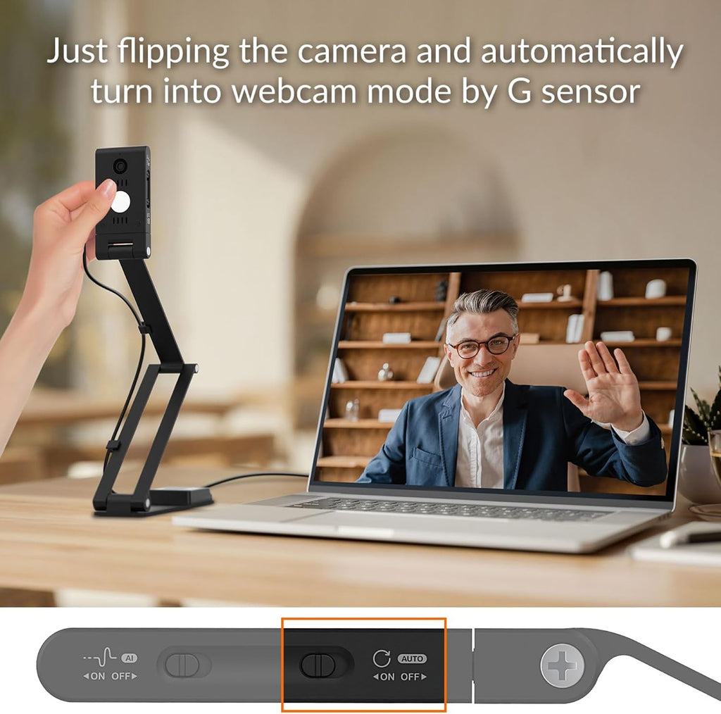 Innex DC500 16MP 4K USB Document Camera, Webcam & Scanner, 3-in-1