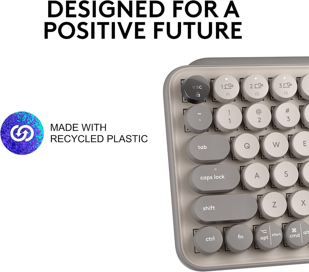Logitech POP Keys Wireless Mechanical Keyboard with Emoji Keys - Mist