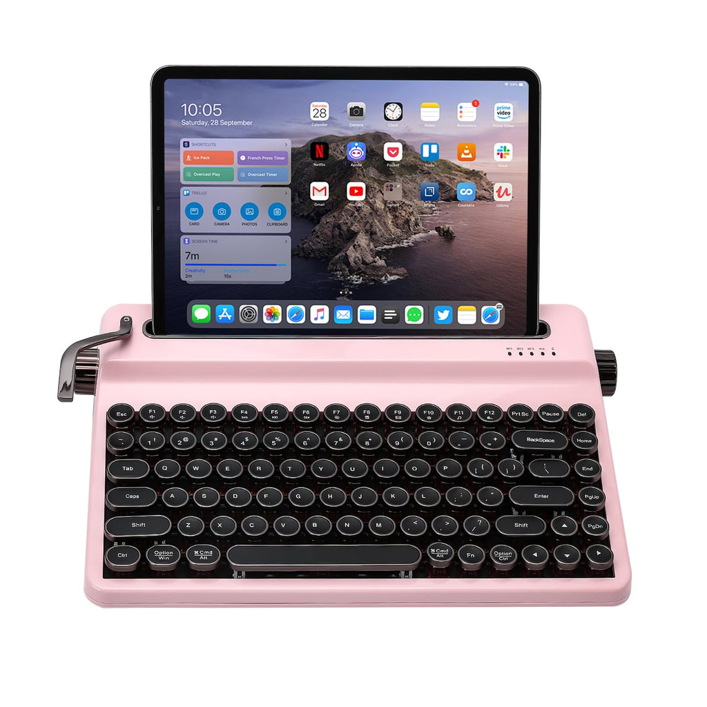 YUNZII QL75 Retro Typewriter Hot Swap RGB Keyboard (Green, Cocoa V2)