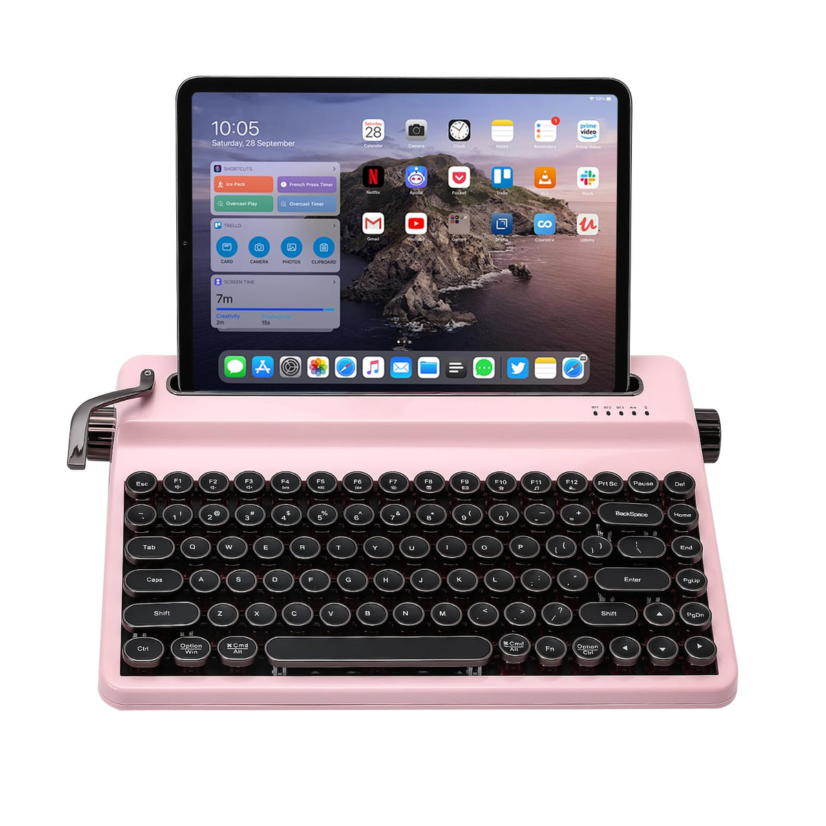YUNZII QL75 Retro Typewriter Hot Swap RGB Keyboard (Green, Cocoa V2)