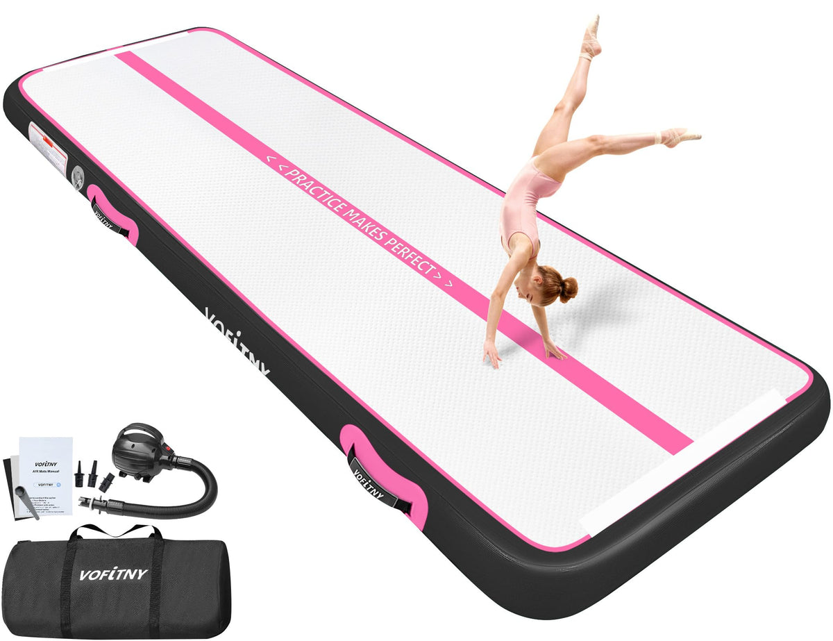 VOFiTNY Inflatable Gymnastics Air Mat Tumble Track with Pump for Training