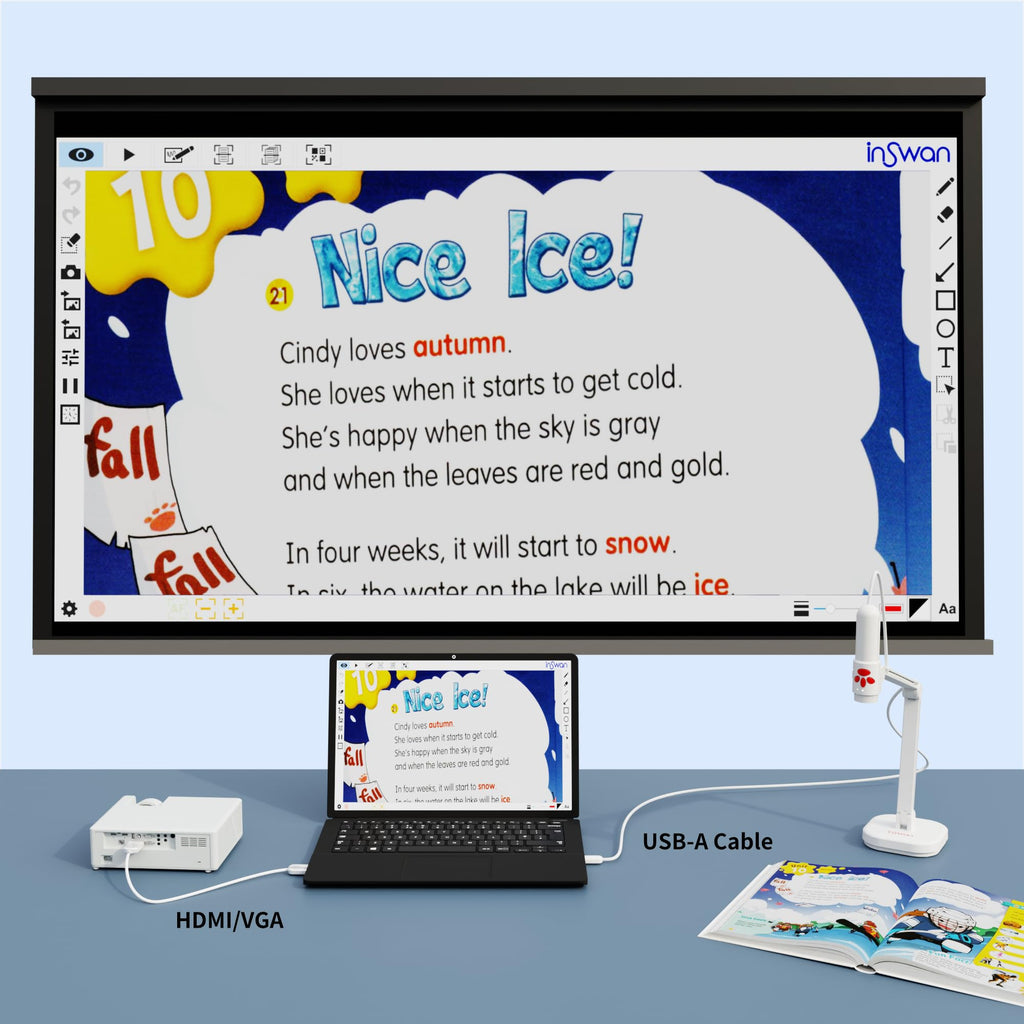 INSWAN INS-Flip 4 Foldable 4K 13MP Document Camera, LED, Mic,Light 0.67 lbs