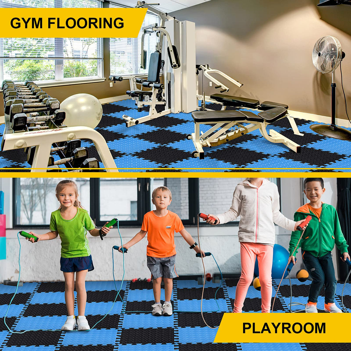 Ecally 100 Pcs 12 x 12 Gym Mat Foam Floor Mats for Home Gym Covers 96 Sq Ft Puzzle Exercise Square Interlocking Carpet Tiles with Border for Workouts Equipment Yoga Pilates (Black,Red)