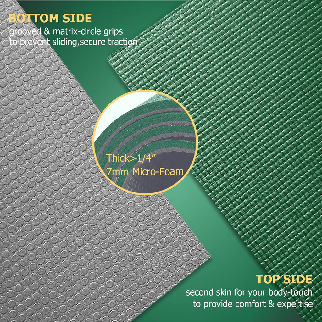 GXMMAT Large Yoga Mat 12'x6'/10'x6'/6'x8'(7mm)