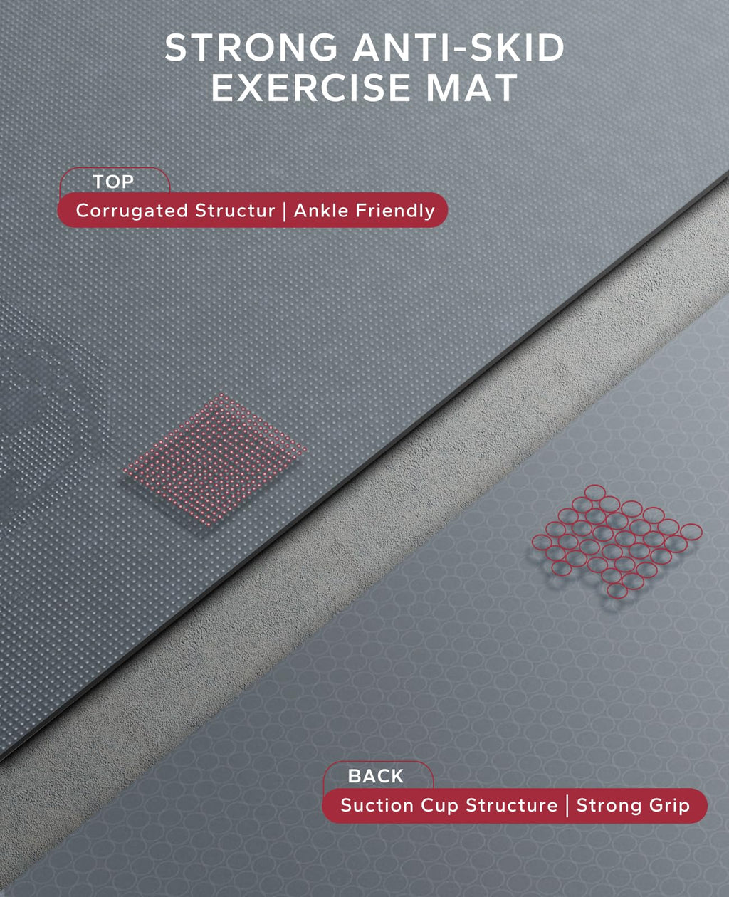 HAPBEAR Large Exercise Mat-6'x4'/7'x5'/6'x8'/6'x9'/6'x10'/6'x12'x 1/3"(8mm)