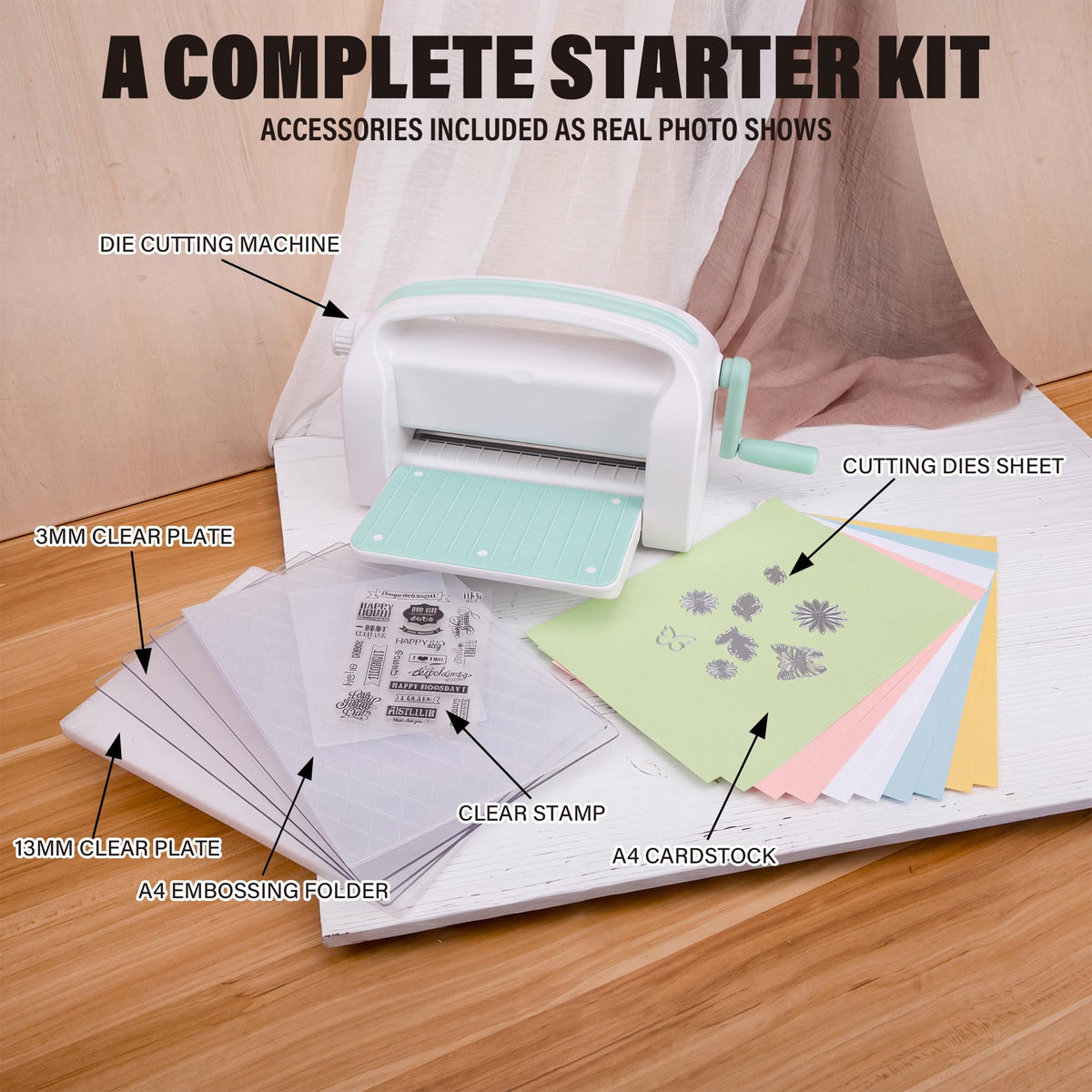 Die Cutting Machine for Card Making, Foldable Embossing Machine for Scrapbookingï¼DIY Paper Craft (Gift Box), 9" Opening