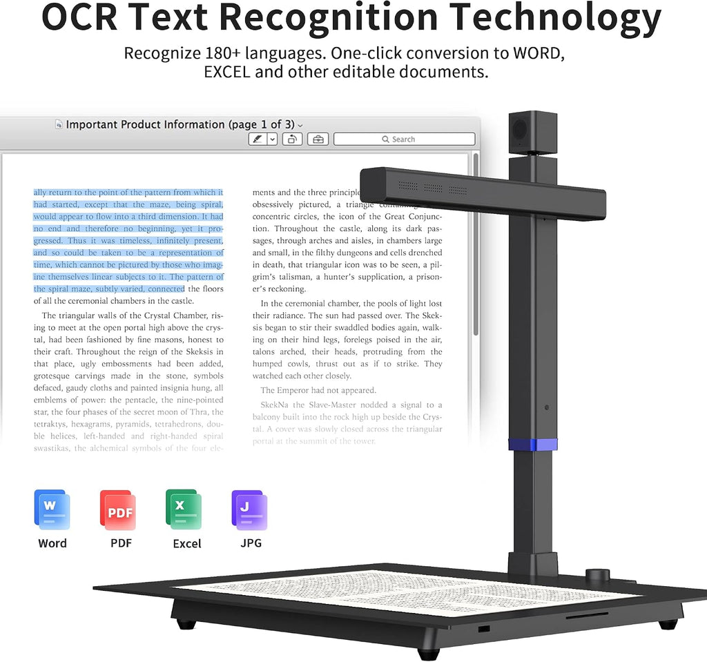 CZUR Shine Surface Pro 16MP Book & Document Scanner