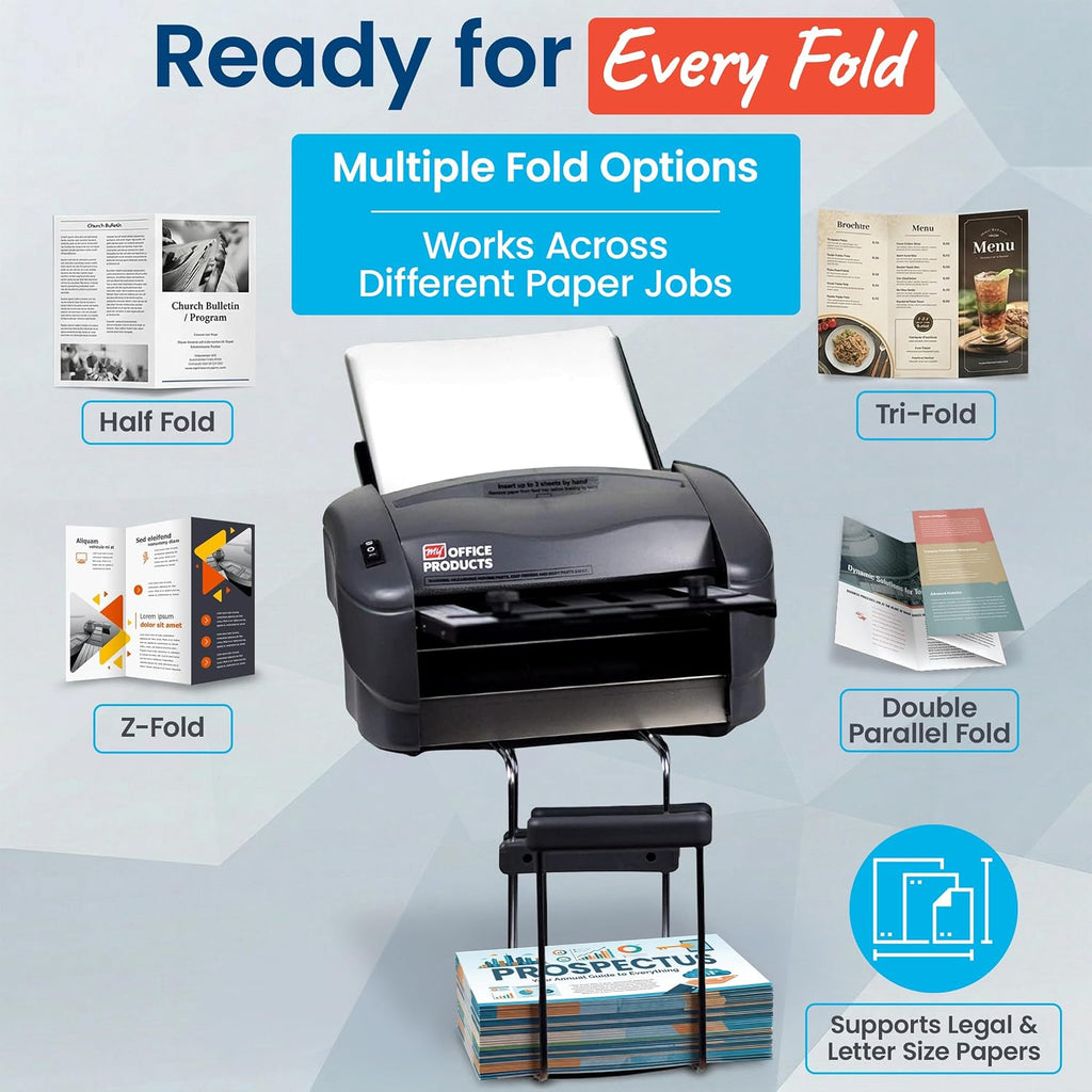 Martin Yale P7500 Paper Folding Machine - Automatic Feed Tabletop 4000 Sheet/Hour Letter, Half, ZFold, Double Parallel, for Offices, Mailrooms, Business, Folds 8.5â³ x 11â³ & 8.5â³ x 14â³ 20lb Bond Paper