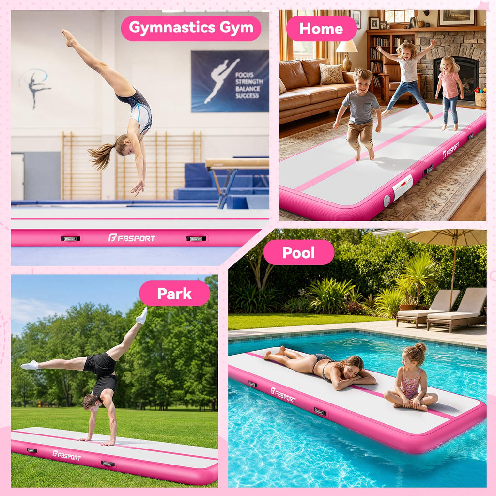 FBSPORT 6.6ft/10ft/13ft/16ft/20ft Inflatable Air Gymnastics Training Mat