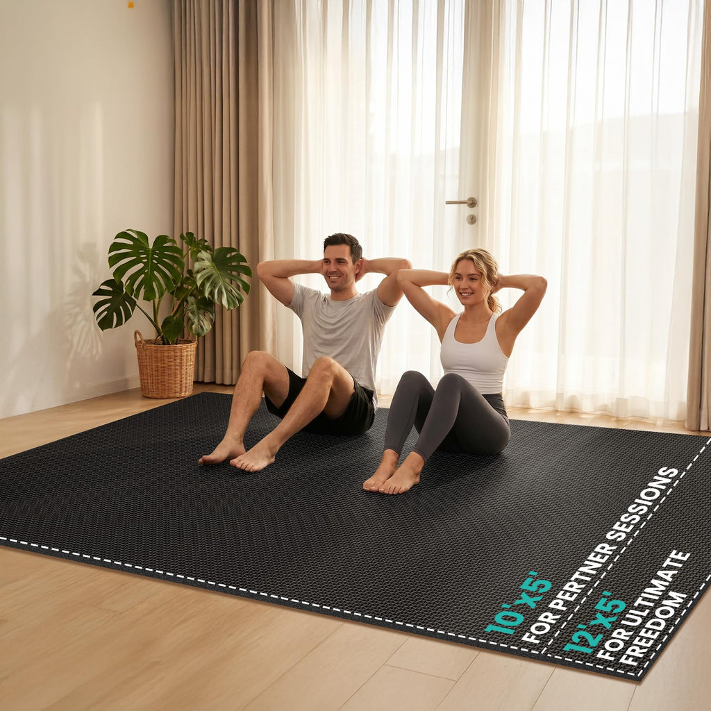 Stepwaver Large Exercise Mat, 6'x4'/7'x5'/8'x5'/9'x5'/10'x5'/12'x5'x8mm