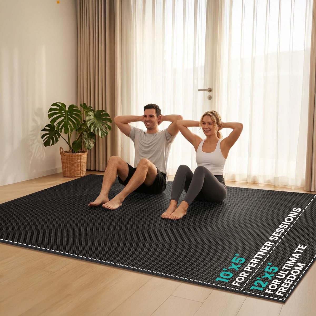 Stepwaver Large Exercise Mat, 6'x4'/7'x5'/8'x5'/9'x5'/10'x5'/12'x5'x8mm