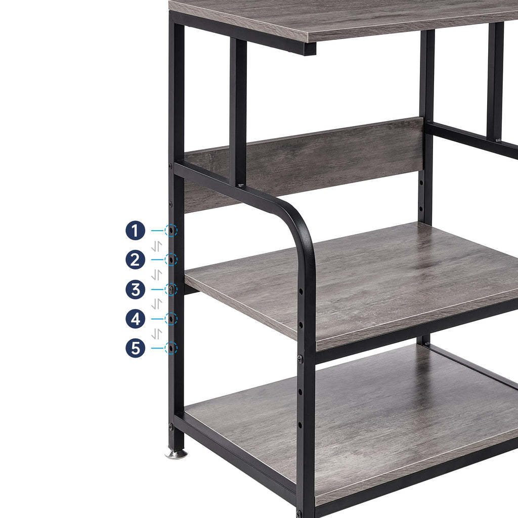 Fannova Printer Stand with Height Adjustable Storage Shelf for Home Office