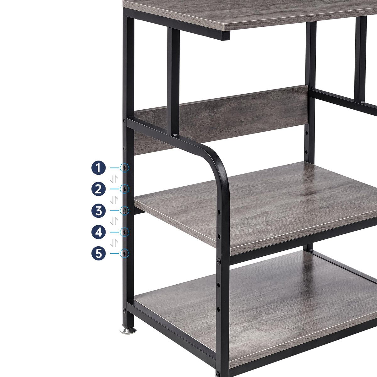 Fannova Printer Stand with Height Adjustable Storage Shelf for Home Office