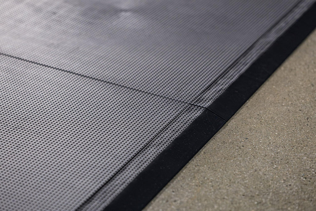 Baselayer Performance Series Interlocking Floor Tiles - Durable Â½ in TPE (Rubber Like, NOT Foam, no Odor) - Gym Flooring for Weights & Heavy Equipment - Black, 15 SqFt (6 Pack) - Made in USA