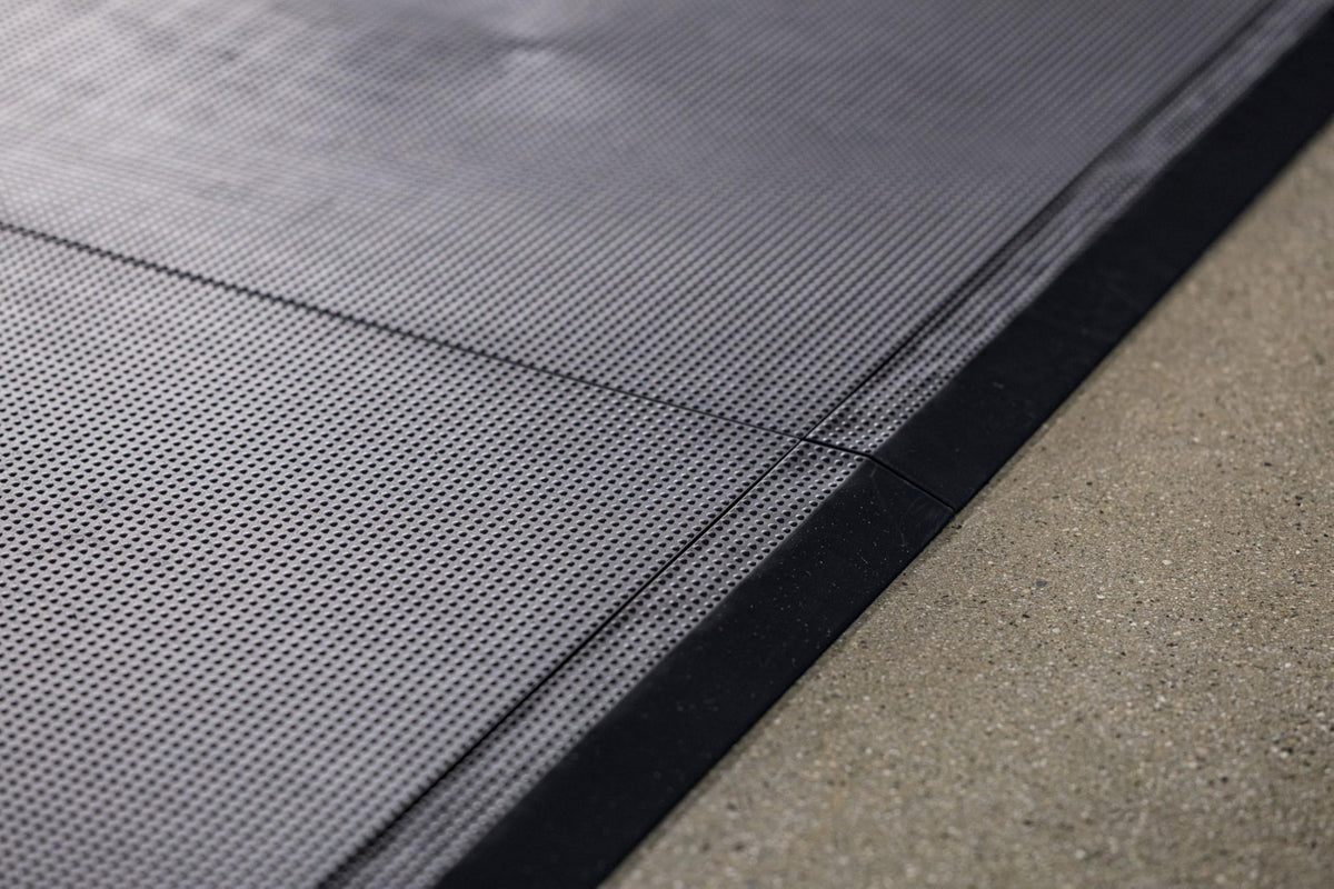 Baselayer Performance Series Interlocking Floor Tiles - Durable Â½ in TPE (Rubber Like, NOT Foam, no Odor) - Gym Flooring for Weights & Heavy Equipment - Black, 15 SqFt (6 Pack) - Made in USA