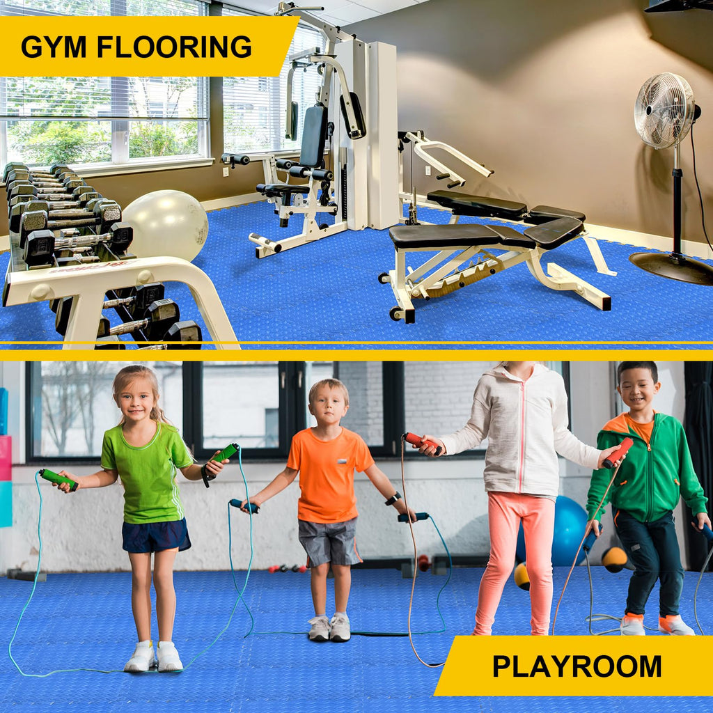 Ecally 100 Pcs 12 x 12 Gym Mat Foam Floor Mats for Home Gym Covers 96 Sq Ft Puzzle Exercise Square Interlocking Carpet Tiles with Border for Workouts Equipment Yoga Pilates (Black,Red)