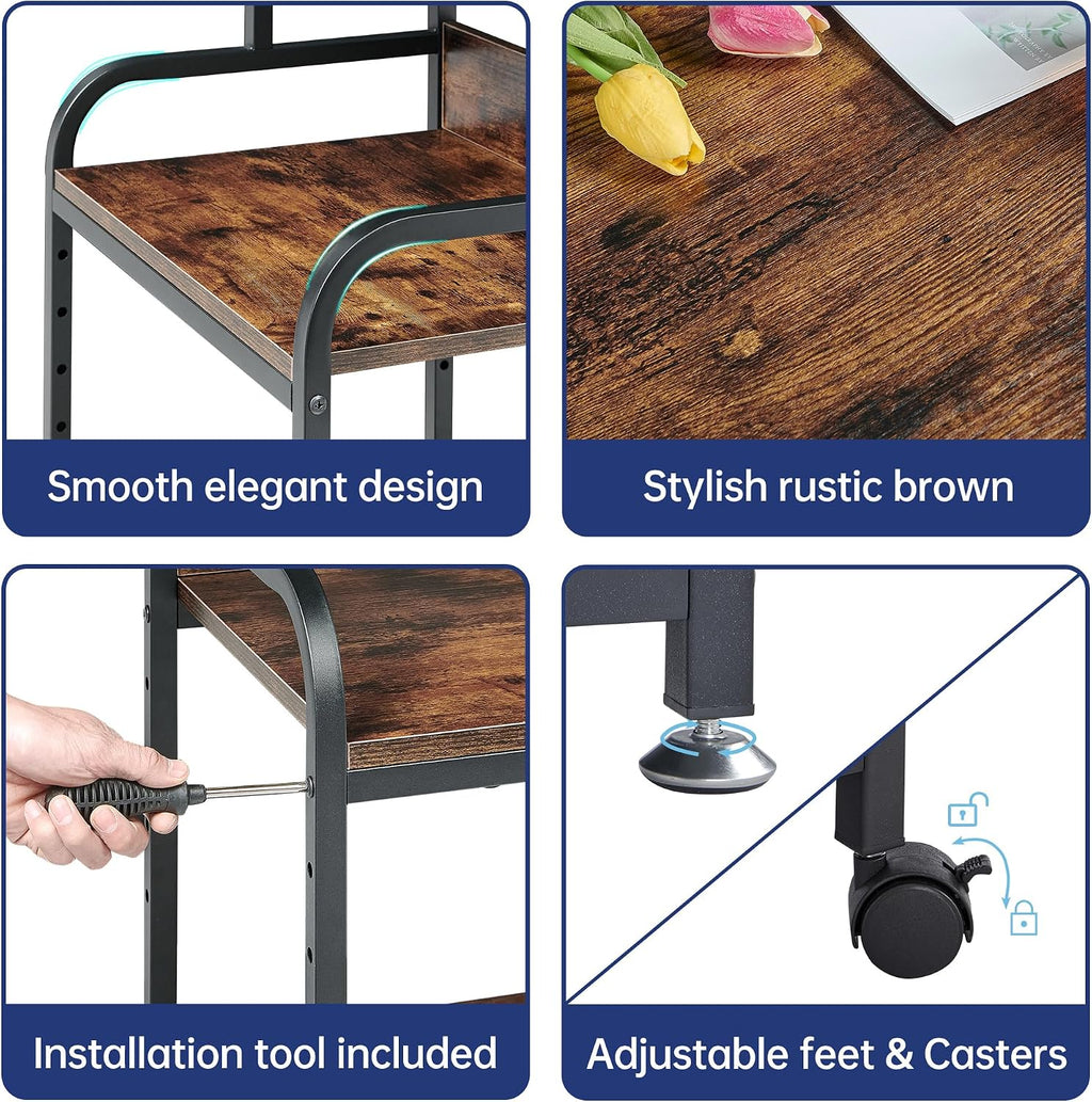 Fannova Printer Stand with Height Adjustable Storage Shelf for Home Office
