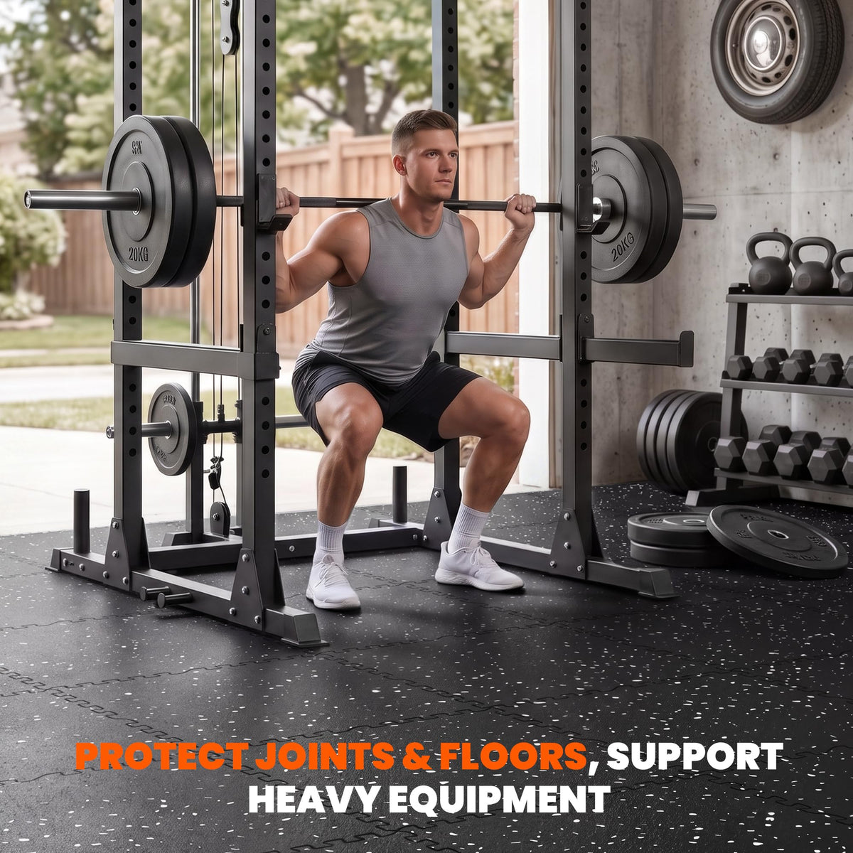 Stepwaver 0.79" Thick 48 Sq Ft Rubber Top Exercise Equipment Mats