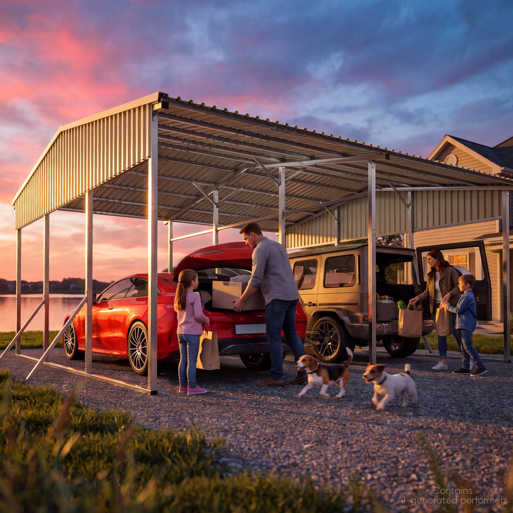 Quictent 14x25x15 FT RV Metal Carport, Heavy Duty Reinforced Steel Shelter with Side Panel, Extra Tall Outdoor Garage Canopy for RV, Boat, Truck and Farm Equipment