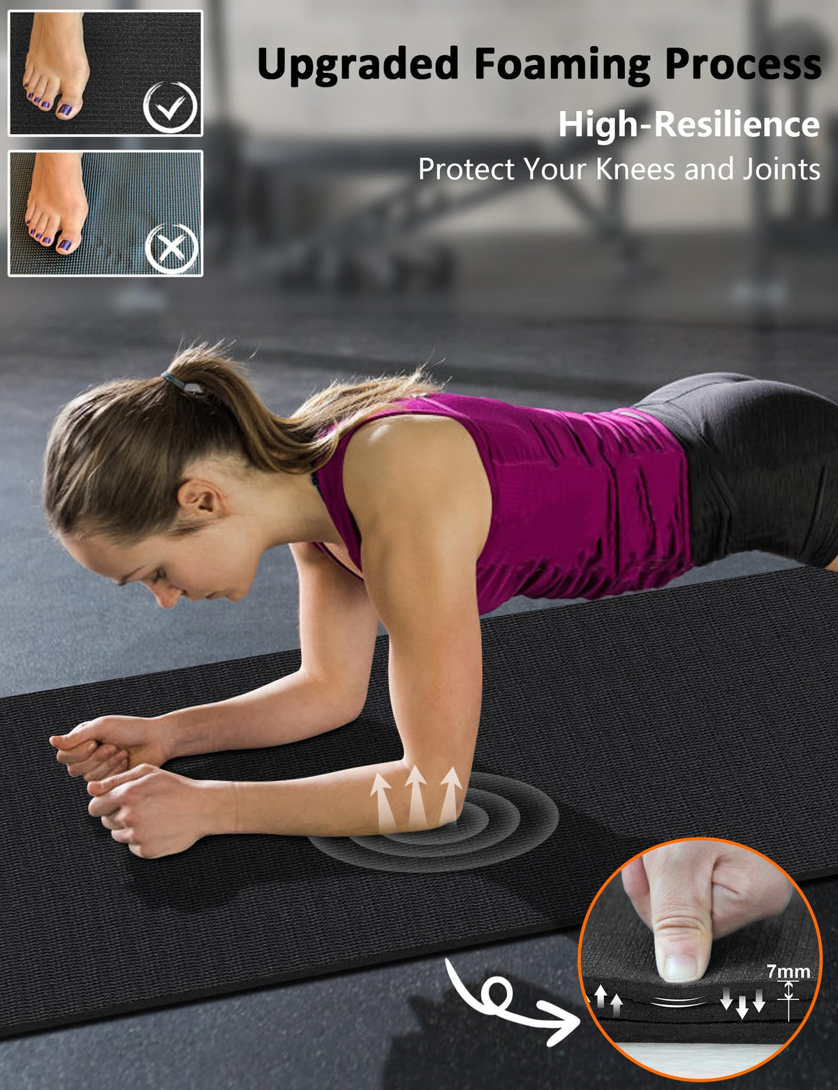 Large Exercise Mat 8'x5'|12'x6'|10'x6'|6'x4'|6'x2' Workout Mat for Home Gym Mats Exercise Heavy Duty Gym Flooring Fitness Mat Large Yoga Mat Cardio Mat for Weightlifting, Jump Rope, MMA, Shoe-Friendly