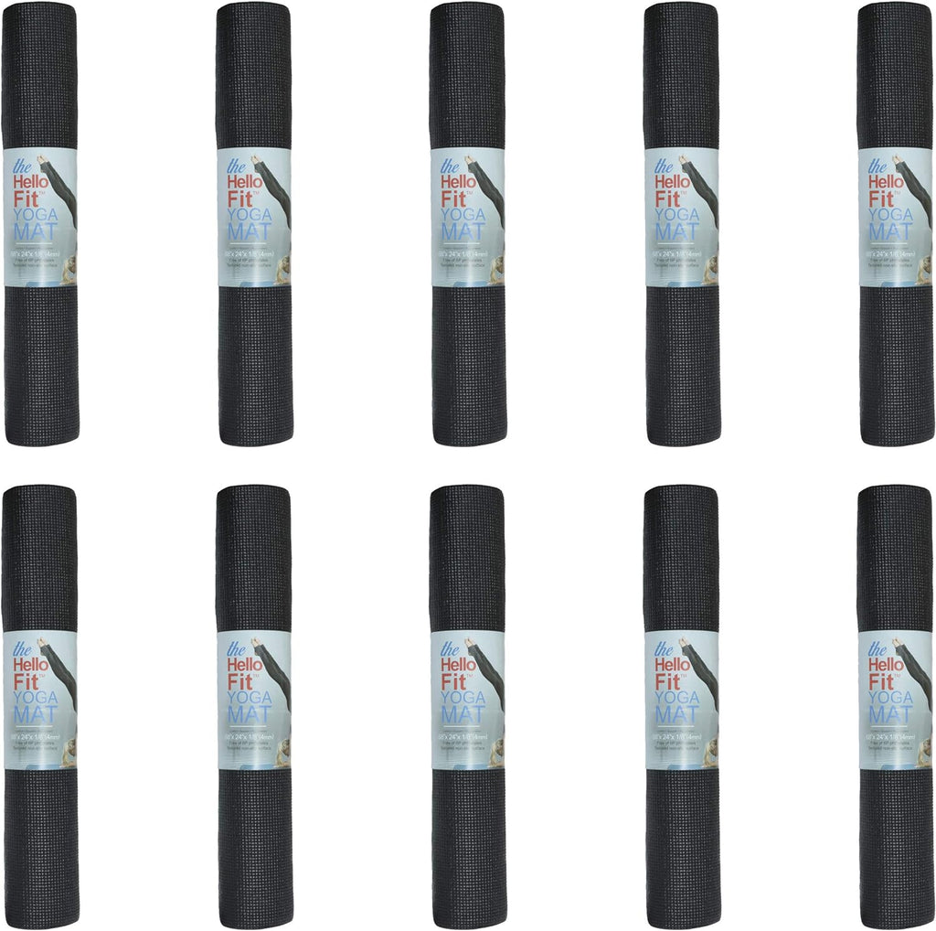Bulk Yoga Mats, 10 Pack, 4mm Thick, 68x24in