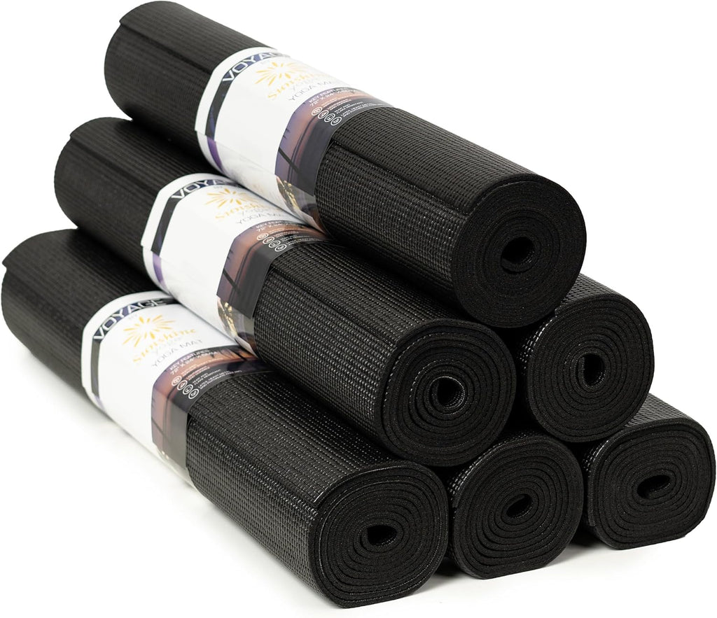 Voyage 5mm Studio Yoga Mats, 6 Pack, 72x24in