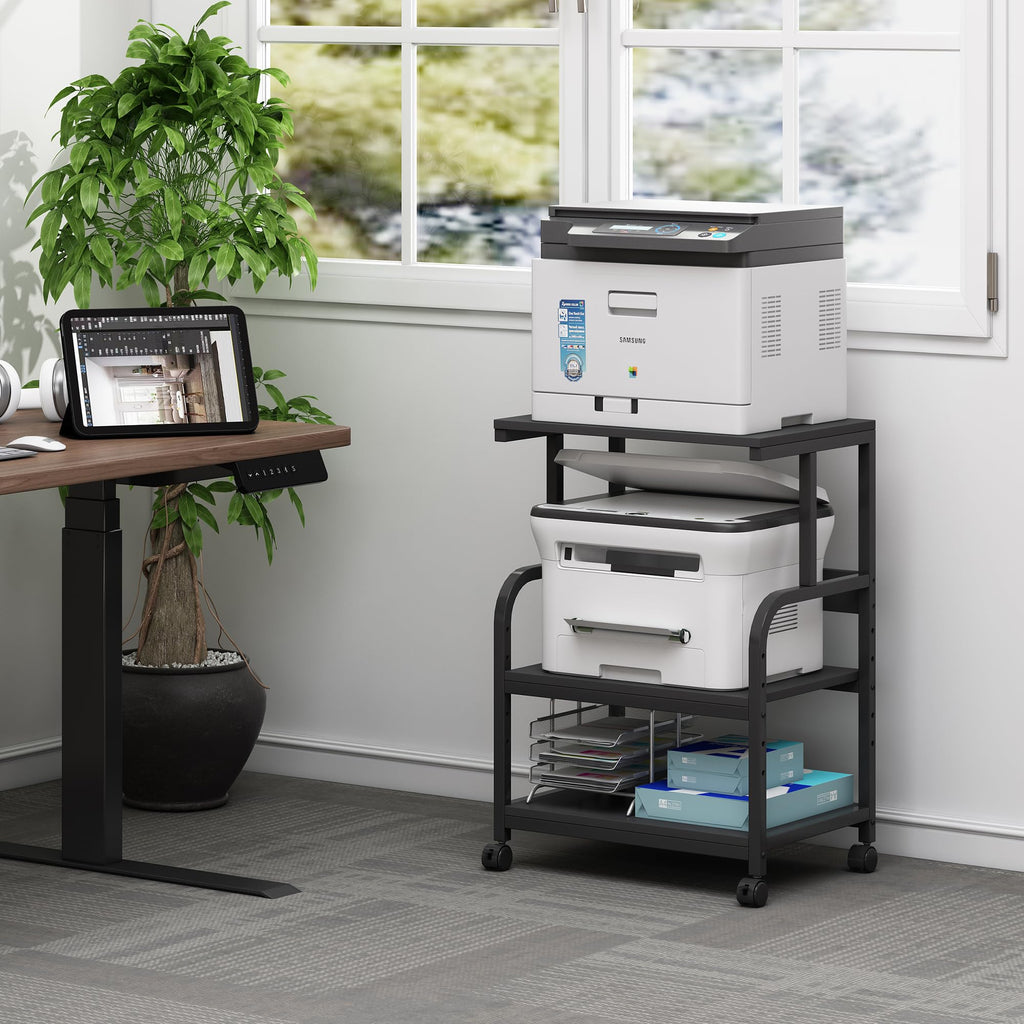 Fannova Printer Stand with Height Adjustable Storage Shelf for Home Office