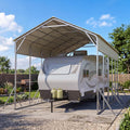 Quictent 14x25x15 FT RV Metal Carport, Heavy Duty Reinforced Steel Shelter with Side Panel, Extra Tall Outdoor Garage Canopy for RV, Boat, Truck and Farm Equipment
