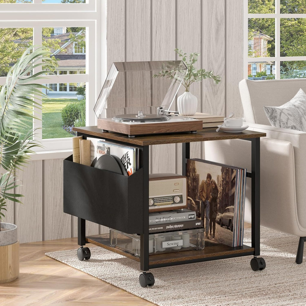 Lerliuo Brown Large Printer Stand with Storage