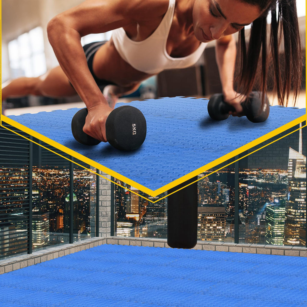 Ecally 100 Pcs 12 x 12 Gym Mat Foam Floor Mats for Home Gym Covers 96 Sq Ft Puzzle Exercise Square Interlocking Carpet Tiles with Border for Workouts Equipment Yoga Pilates (Black,Red)