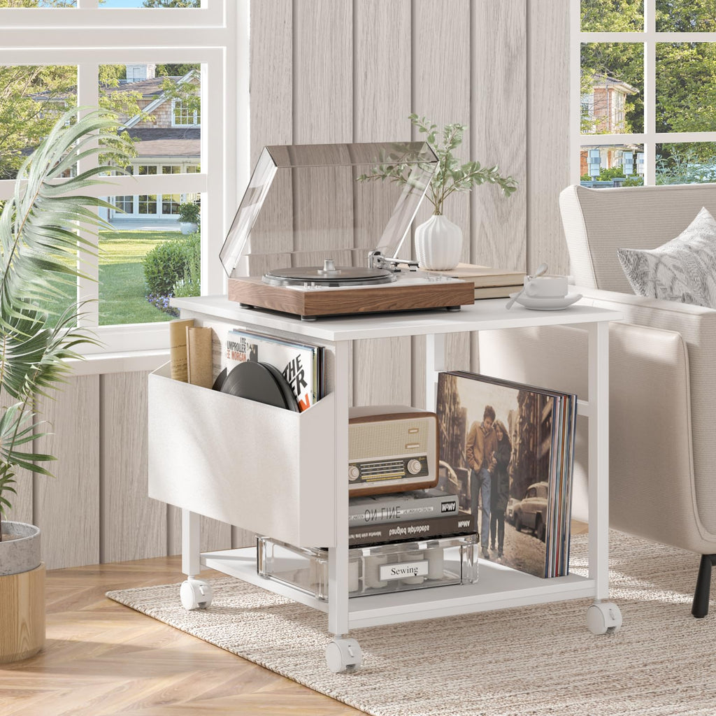 Lerliuo Brown Large Printer Stand with Storage