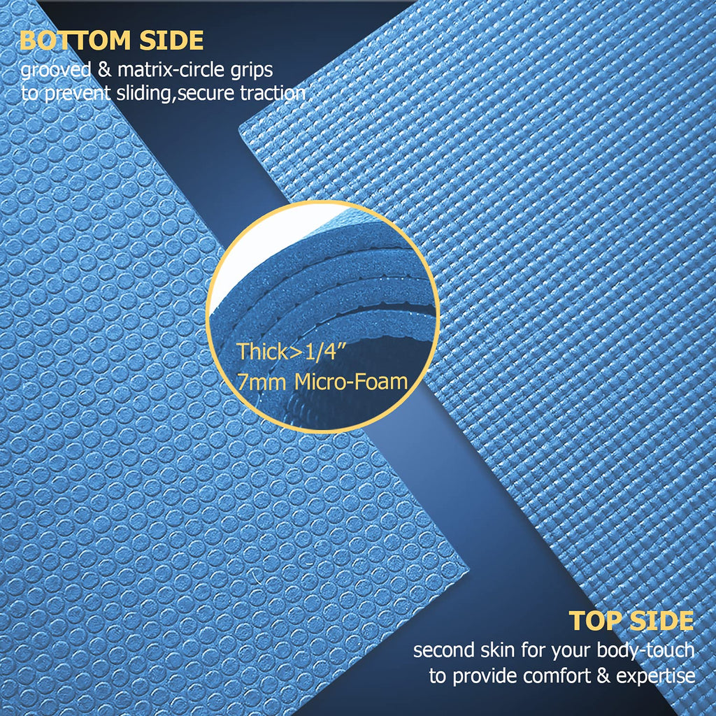 GXMMAT Large Yoga Mat 12'x6'/10'x6'/6'x8'(7mm)