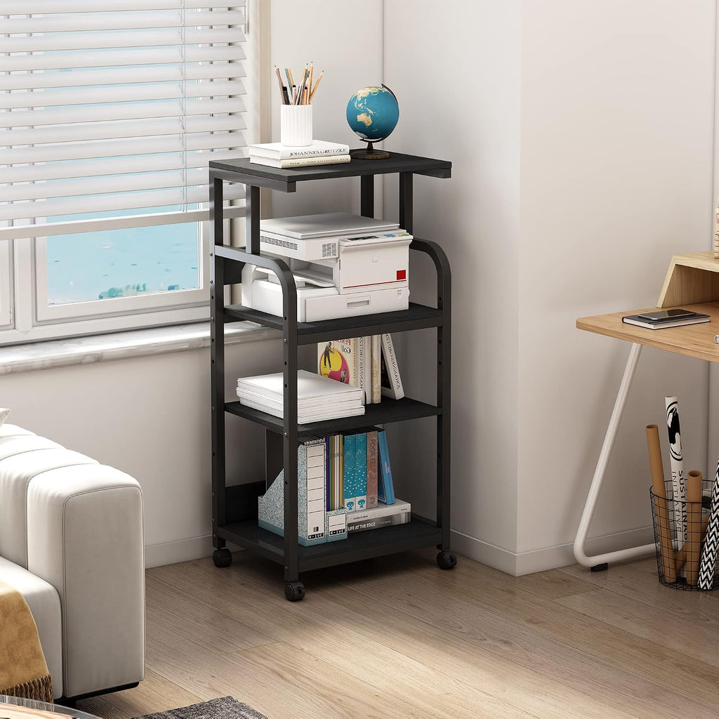 Fannova 4 Tier Tall Printer Stand with Height Adjustable Storage Shelf