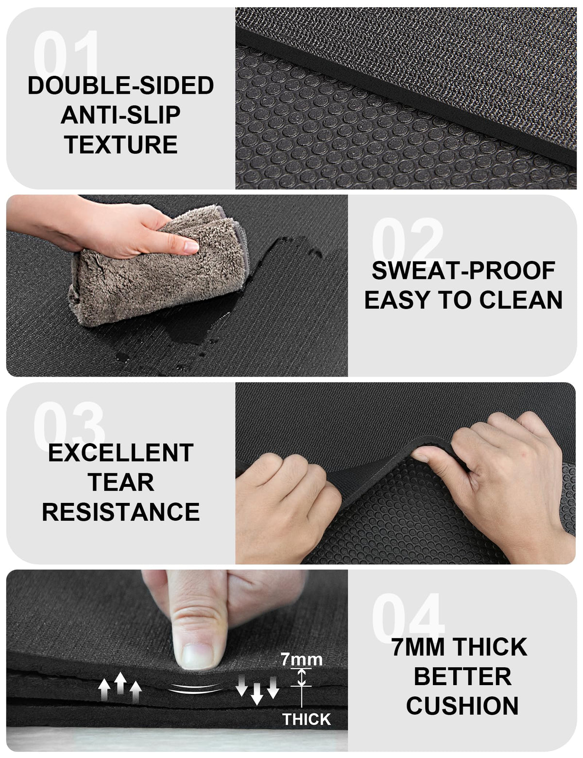 Large Exercise Mat 8'x5'|12'x6'|10'x6'|6'x4'|6'x2' Workout Mat for Home Gym Mats Exercise Heavy Duty Gym Flooring Fitness Mat Large Yoga Mat Cardio Mat for Weightlifting, Jump Rope, MMA, Shoe-Friendly