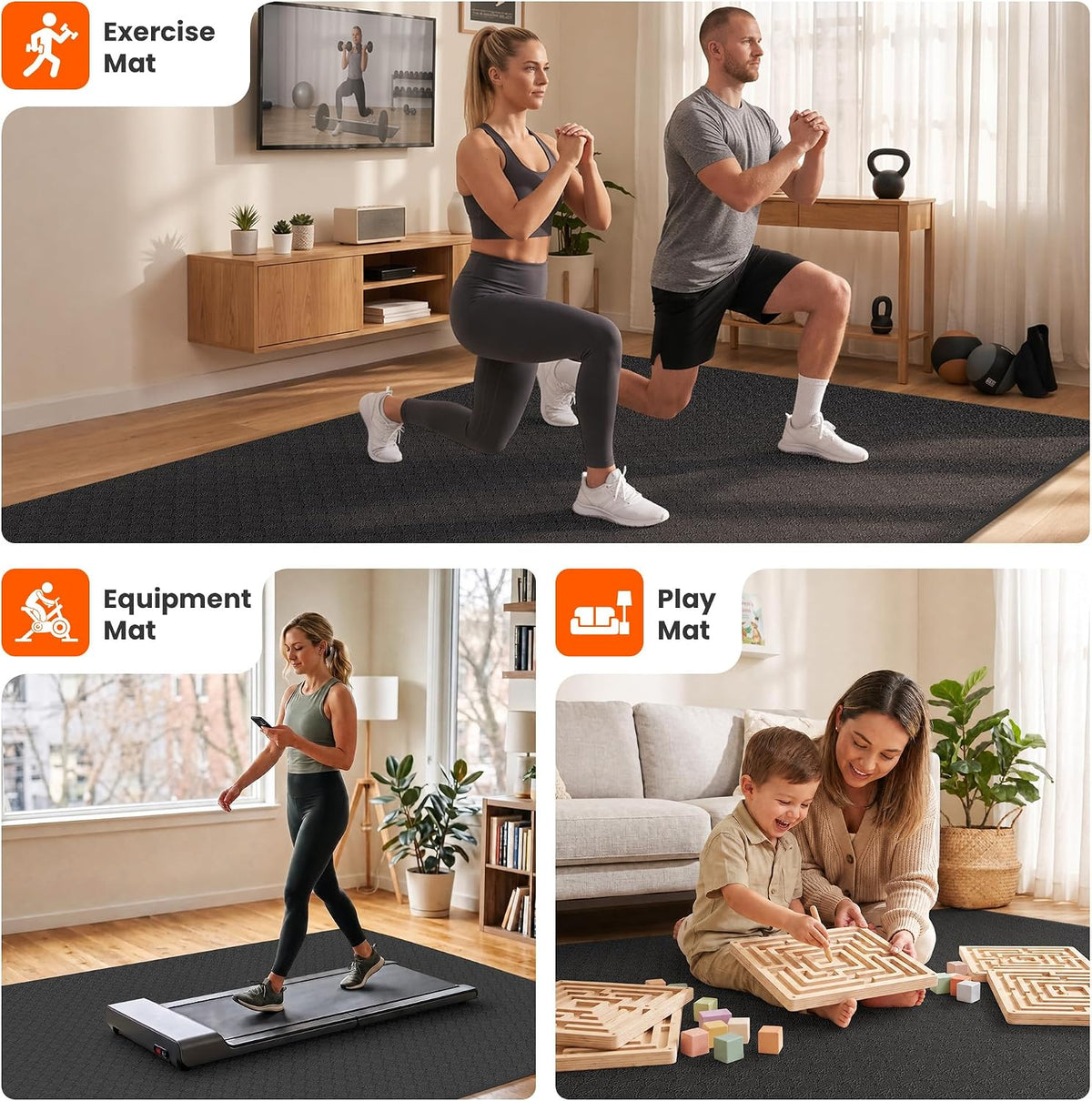 Stepwaver Extra Large Exercise Mat - 7'x5'/8'x5'/9'x5'/10'x5'x10mm