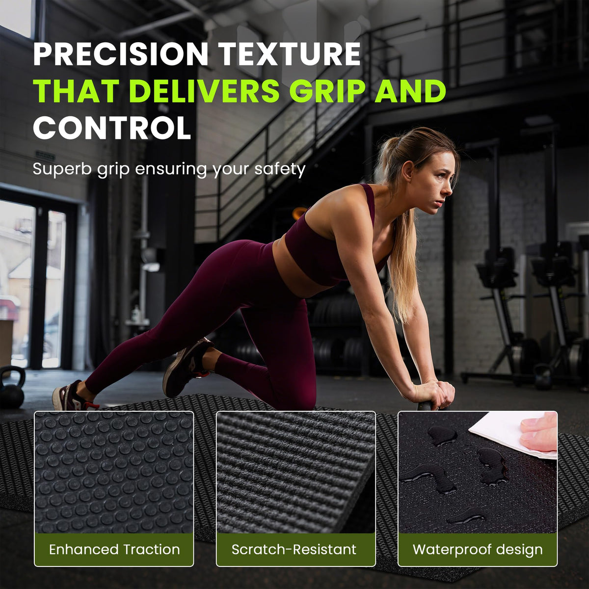 Stepwaver Large Exercise Mat, 6'x4'/7'x5'/8'x5'/9'x5'/10'x5'/12'x5'x8mm