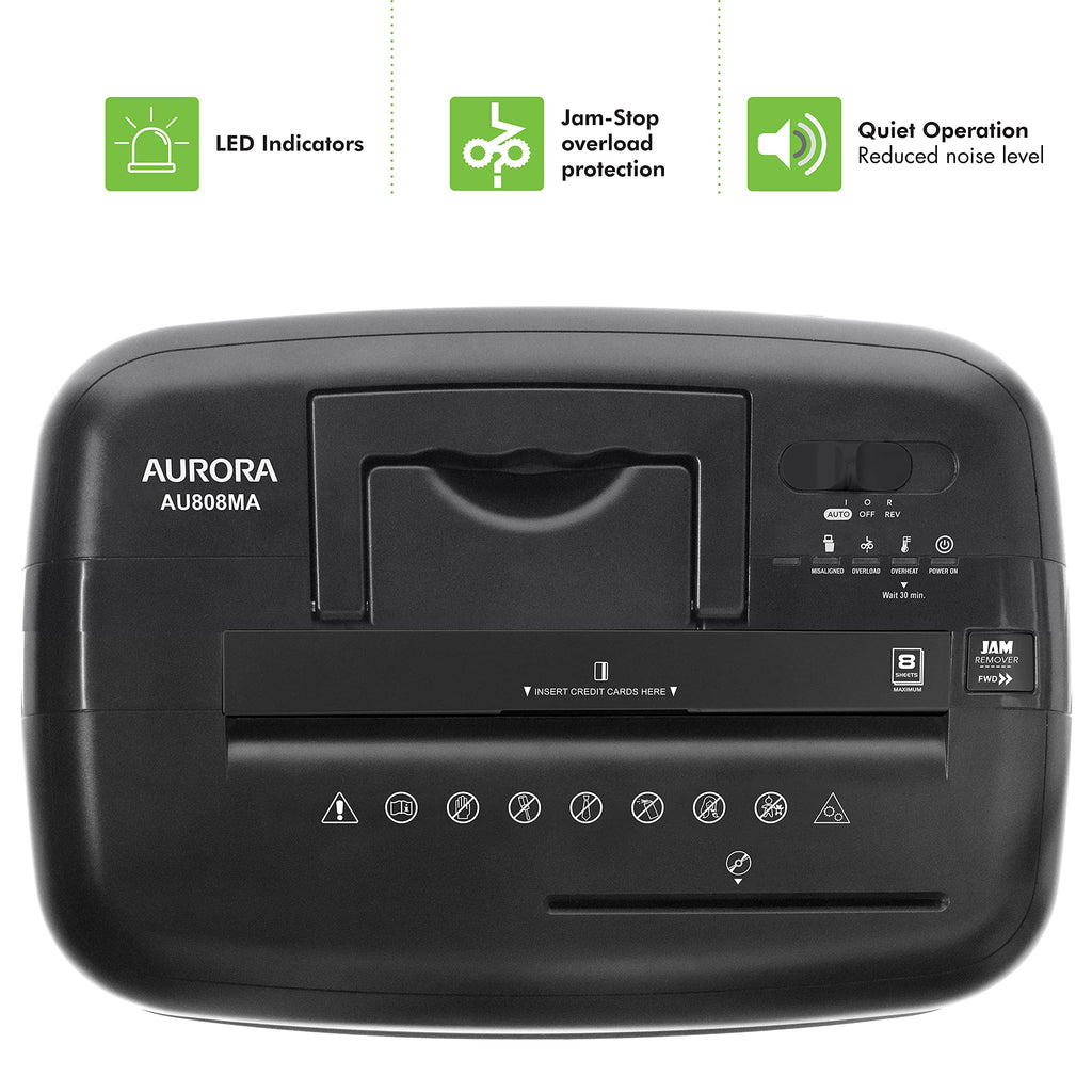 Aurora AU1235MA Professional Grade 12-Sheet High Security Micro-Cut Paper and Credit Card Shredder/ 20 Minutes Run/Security Level P-5
