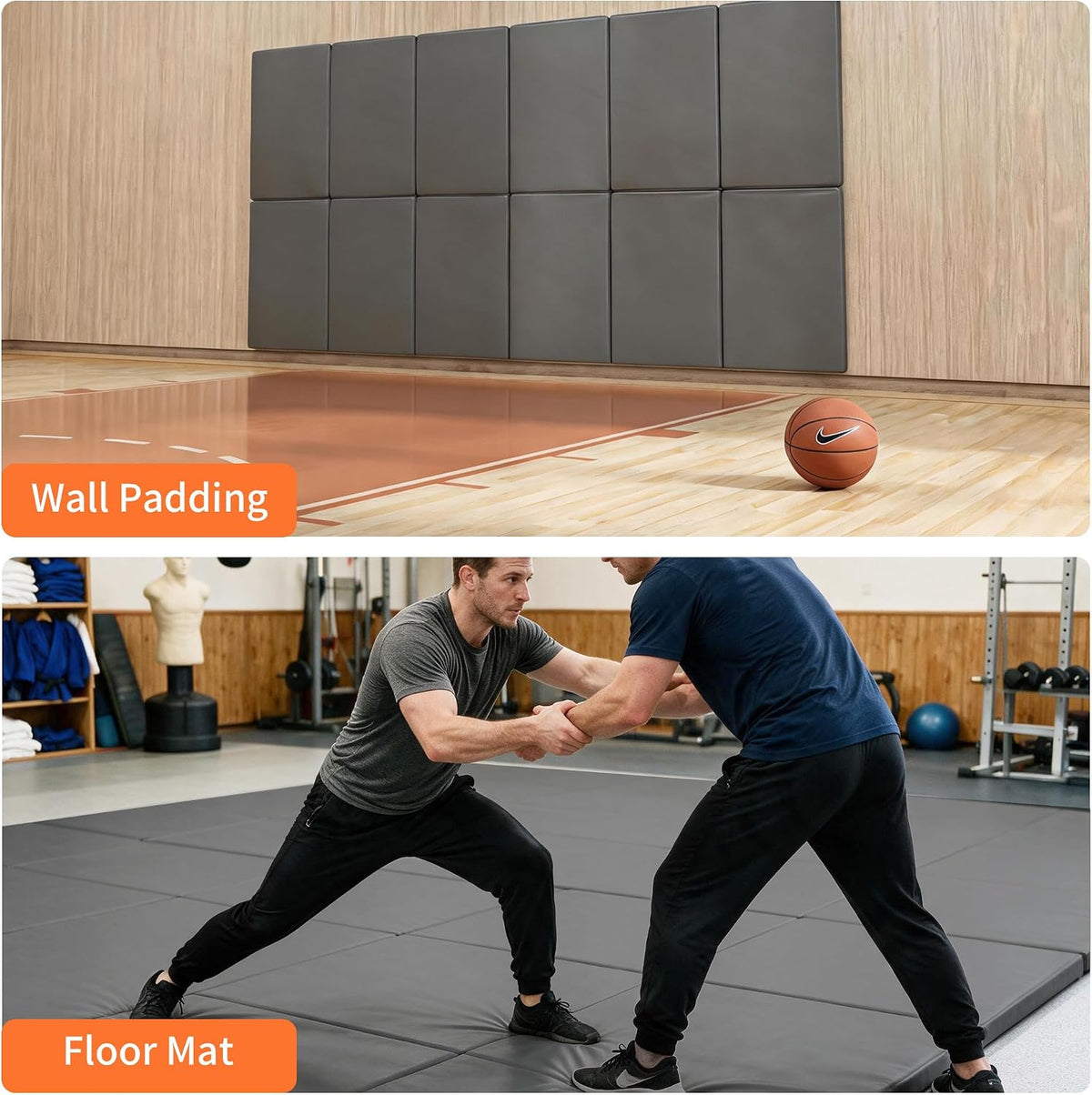 72'' Gym Wall Padding, Shock Absorbing Mat 1 Pack 23.6in Wide