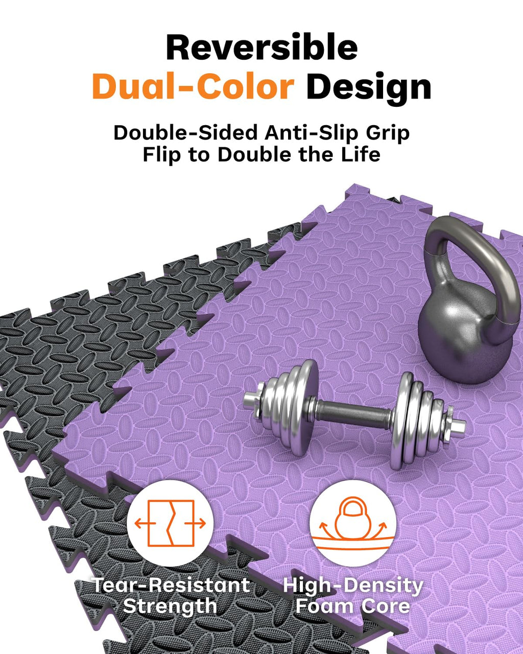 AIRHOP Upgraded 0.79" Extra Thick 48 Sq Ft High-Density Eva Foam Exercise Gym Mats, 12 Pcs Large Interlocking Puzzle Floor Tiles (24"x24") for Home Gym