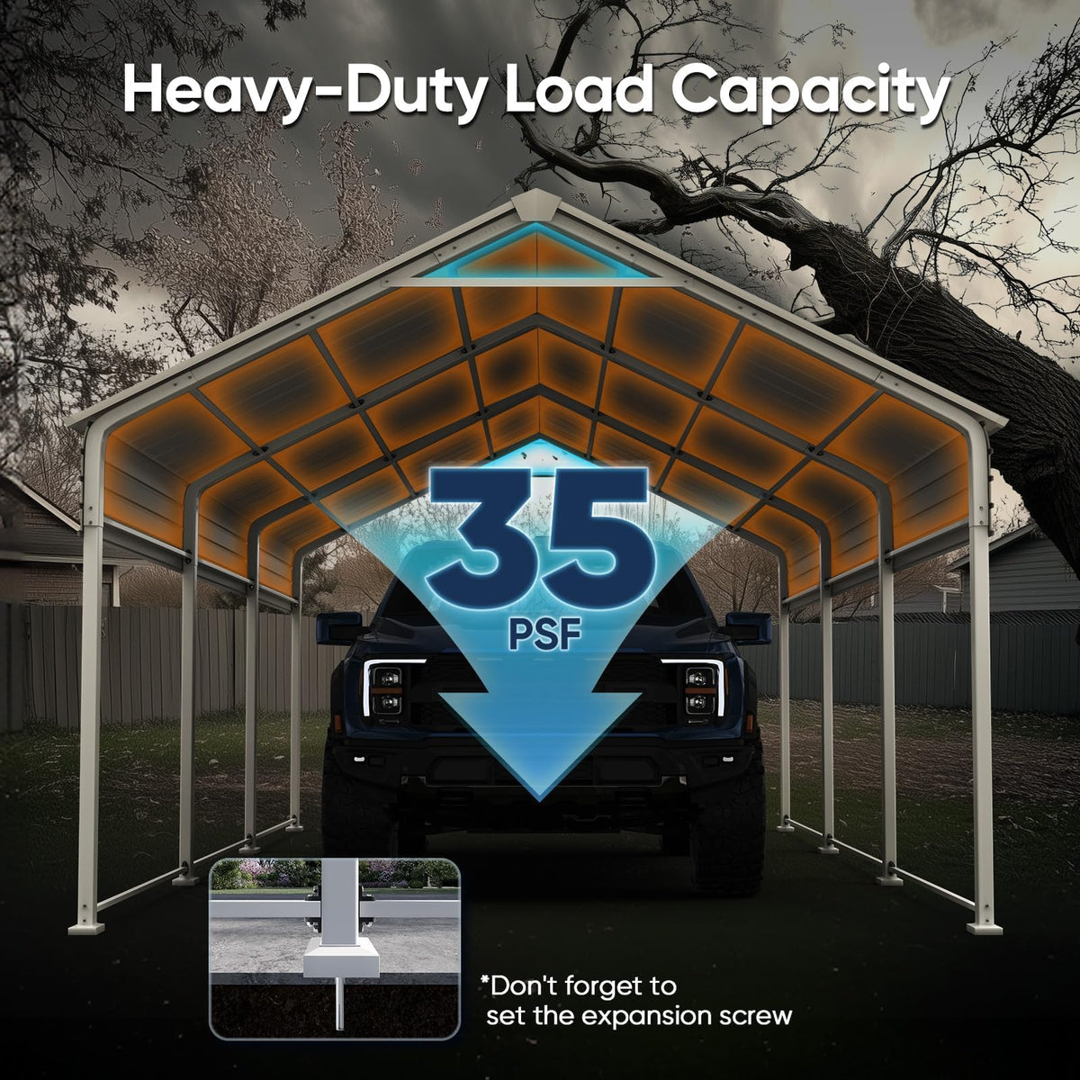 Quictent 14x25x15 FT RV Metal Carport, Heavy Duty Reinforced Steel Shelter with Side Panel, Extra Tall Outdoor Garage Canopy for RV, Boat, Truck and Farm Equipment