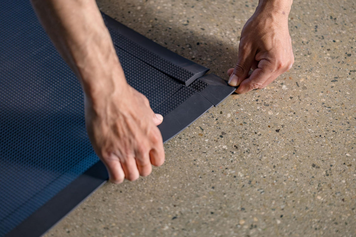 Baselayer Performance Series Interlocking Floor Tiles - Durable Â½ in TPE (Rubber Like, NOT Foam, no Odor) - Gym Flooring for Weights & Heavy Equipment - Black, 15 SqFt (6 Pack) - Made in USA